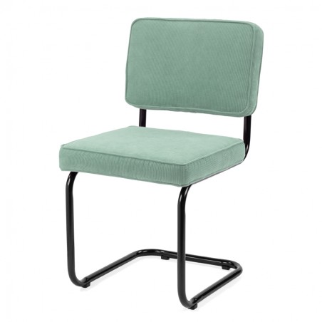 Chaise Ridge rib vieux vert cadre noir