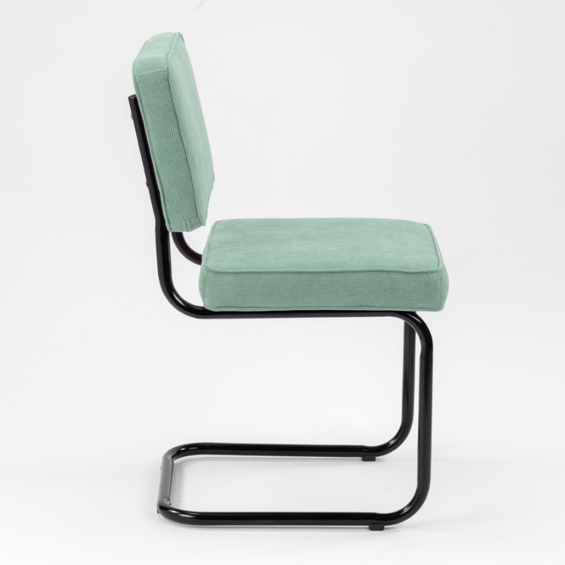 Chaise Ridge rib vieux vert cadre noir