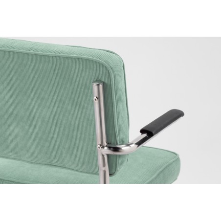 Chaise Ridge rib vieux vert avec accoudoirs