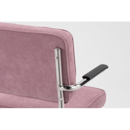 Chaise Ridge rib vieux rosa avec accoudoirs