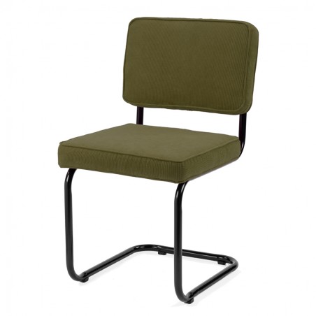 Chaise Ridge rib armée verte cadre noir