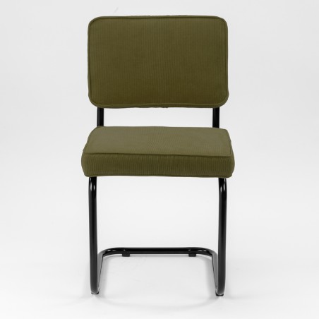 Chaise Ridge rib armée verte cadre noir