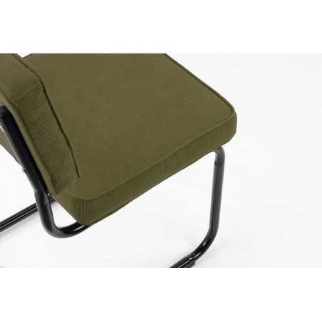 Chaise Ridge rib armée verte cadre noir