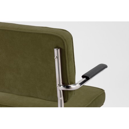 Chaise Ridge rib Armée verte avec accoudoirs