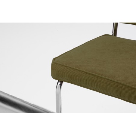 Chaise Ridge rib Armée verte avec accoudoirs