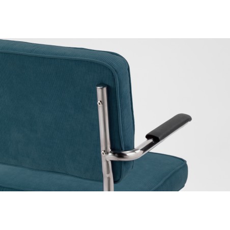 Chaise Ridge rib blue avec accoudoirs