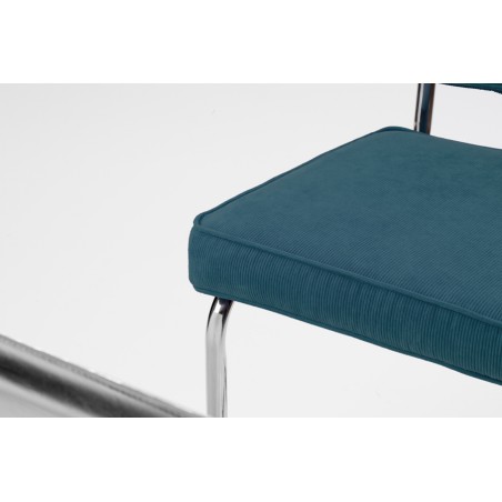 Chaise Ridge rib blue avec accoudoirs