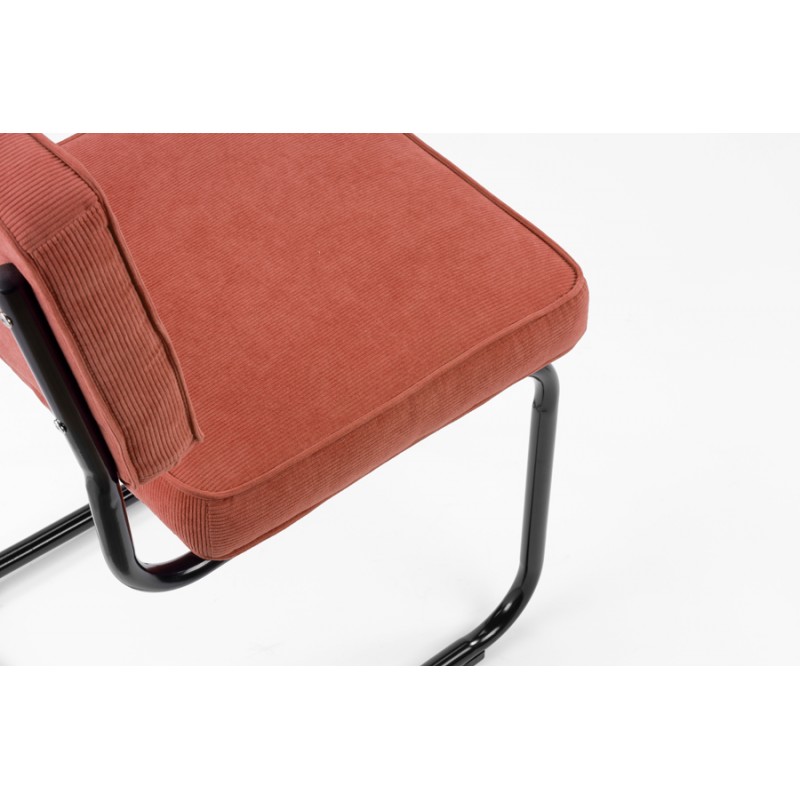 Chaise Ridge rib corail cadre noir