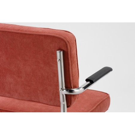 Chaise Ridge rib Corail avec accoudoirs