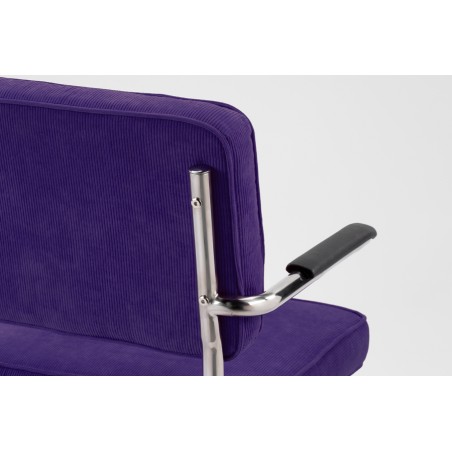 Chaise Ridge rib pourpre avec accoudoirs