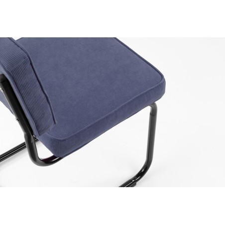 Chaise Ridge rib blue acier cadre noir