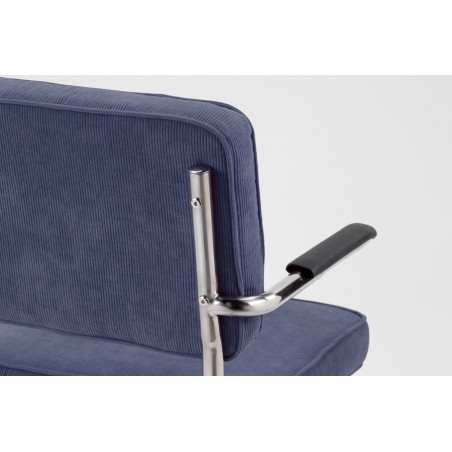 Chaise Ridge rib bleu acier avec accoudoirs