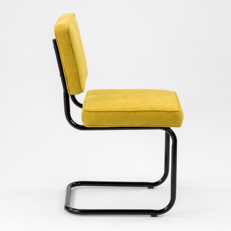 Chaise Ridge rib jaune cadre noir