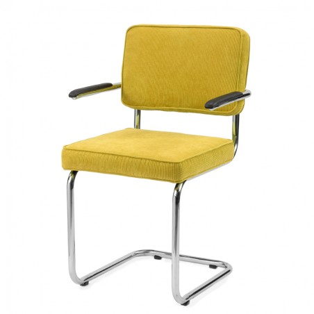 Chaise Ridge rib Jaune avec accoudoirs