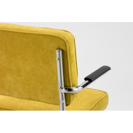 Chaise Ridge rib Jaune avec accoudoirs