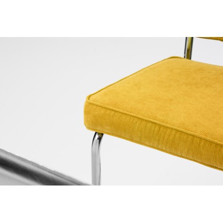 Chaise Ridge rib Jaune avec accoudoirs