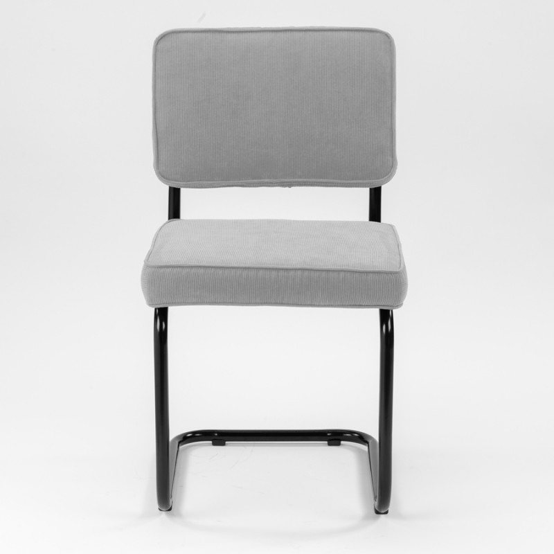 Chaise Ridge rib grise cadre noir
