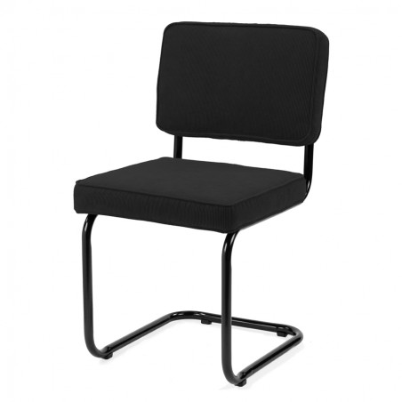 Chaise Ridge rib noir cadre noir