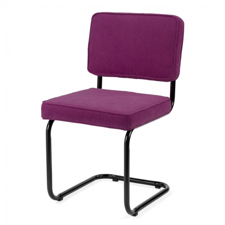 Chaise Ridge rib violet cadre noir