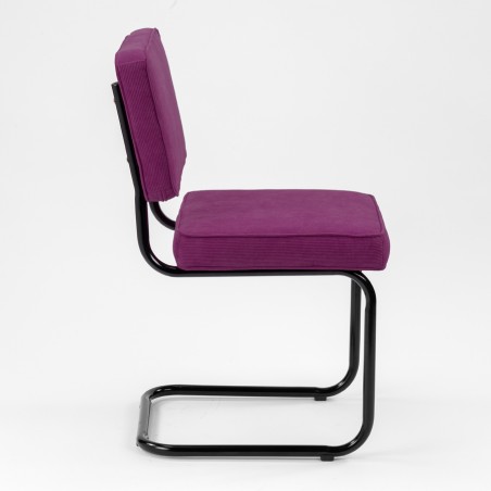 Chaise Ridge rib violet cadre noir