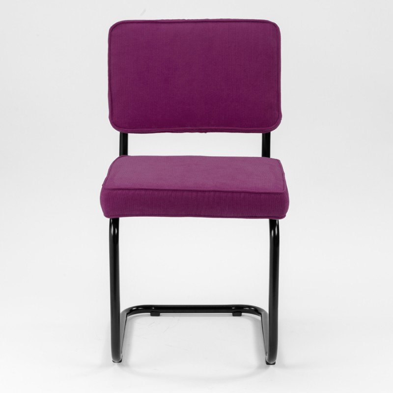 Chaise Ridge rib violet cadre noir