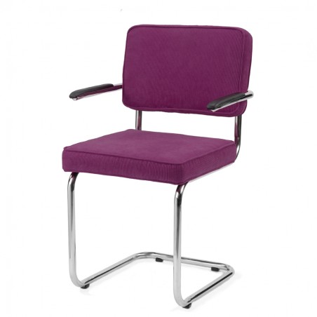 Chaise Ridge rib violet avec accoudoirs