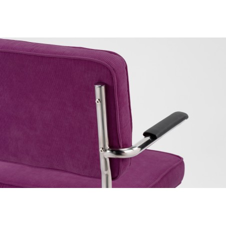 Chaise Ridge rib violet avec accoudoirs