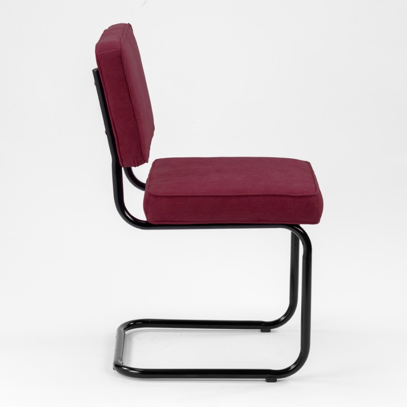 Chaise Ridge rib bourgogne cadre noir