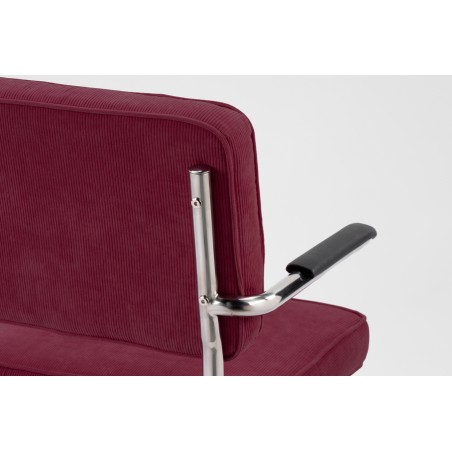 Chaise Ridge rib bourgogne avec accoudoirs