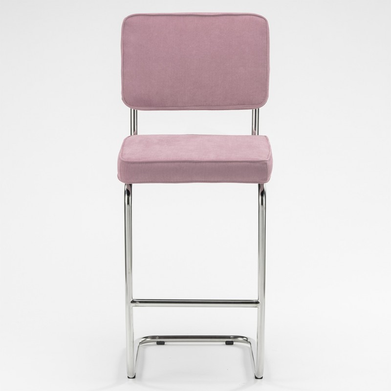 Tabouret de bar Ridge rib vieux rose