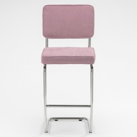 Tabouret de bar Ridge rib vieux rose