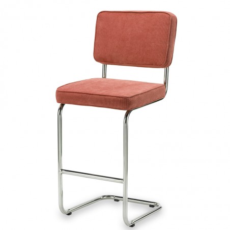 Tabouret de bar Ridge rib corail