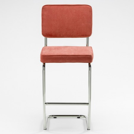 Tabouret de bar Ridge rib corail