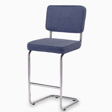 Tabouret de bar Chaise Ridge rib bleu acier