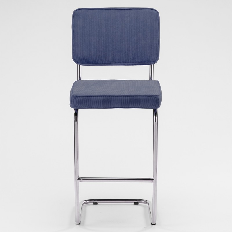 Tabouret de bar Chaise Ridge rib bleu acier