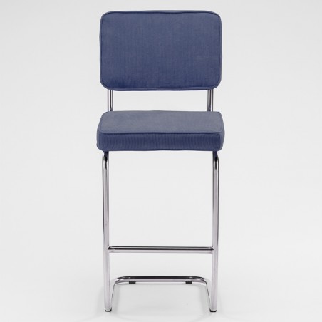 Tabouret de bar Chaise Ridge rib bleu acier